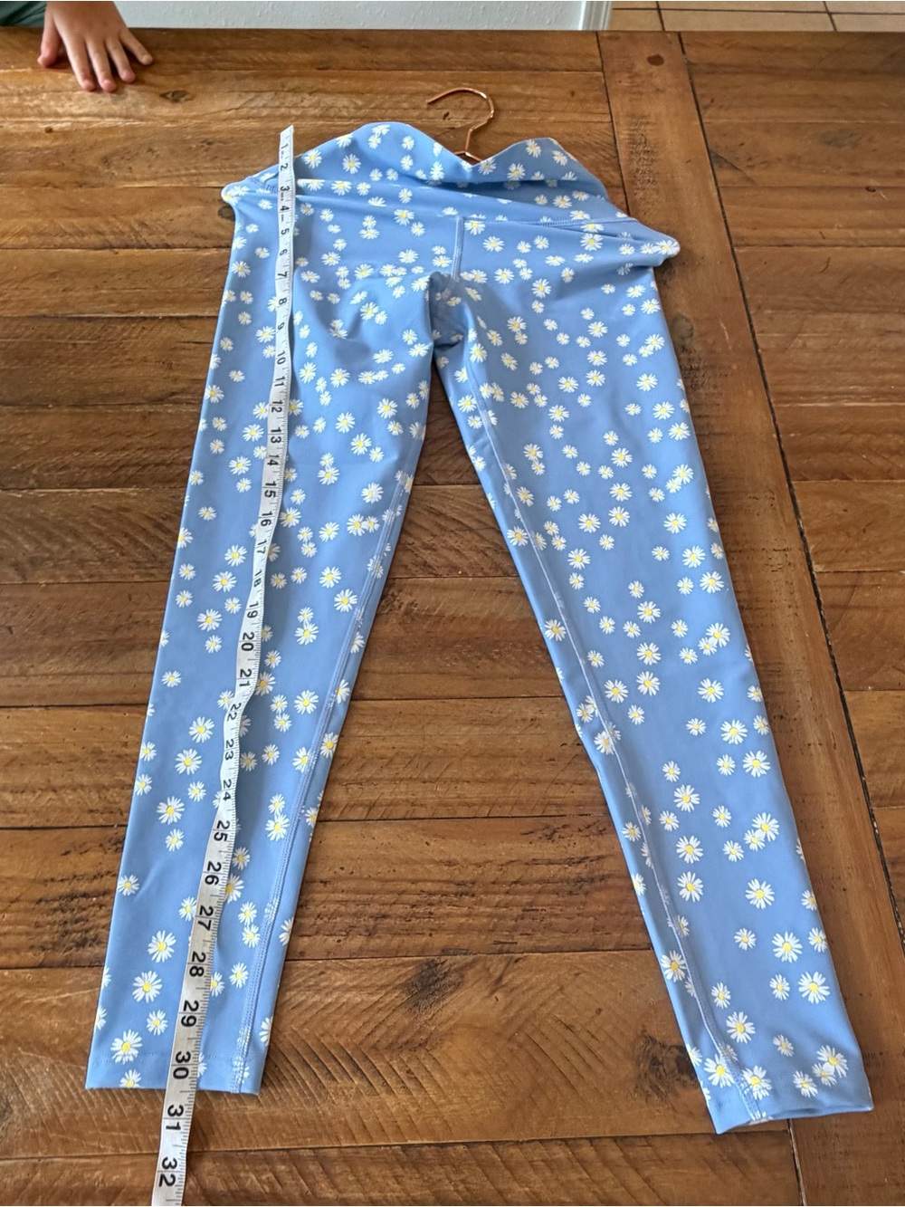 Aqua Light Blue Floral High-Waist Leggings - Picture 5 of 9